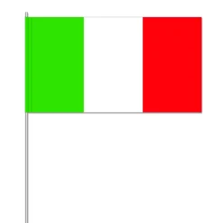 NEU Papierflaggen Italien mit Stab, 12 x 21 cm, 10 Stück