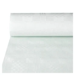 NEU Papier-Tischtuch mit Damastprägung, 50 x 1 m auf der Rolle, Weiß