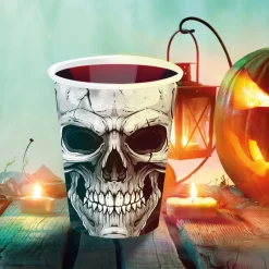 NEU Papp-Becher Totenschädel, 6 Stk., ca. 240ml