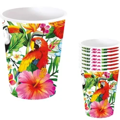 NEU Papp-Becher Tropical Hawaii, 6 Stk., ca. 240ml