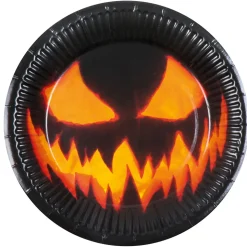 NEU Papp-Teller Hallween Kürbis, ca. 23cm, 10 Stück