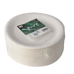 NEU Pappteller Pure, rund, Ø 20 cm, 100 Stück, weiß