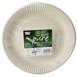 NEU Pappteller Pure, rund, Ø 23 cm, 50 Stück, weiß