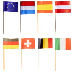 NEU Partypicker Nationen / Flaggen, 8 cm, 50 Stück