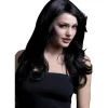 NEU Perücke Damen Nicole Langhaar, Wellig m. Seitenscheitel, Premium-Qualität, schwarz
