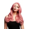 NEU Perücke Damen Nicole Langhaar, Wellig m. Seitenscheitel, Premium-Qualität, Rosa