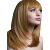 NEU Perücke Damen Tanja Langhaar, Gefederter Schnitt, Premium-Qualität, kastanienbraun