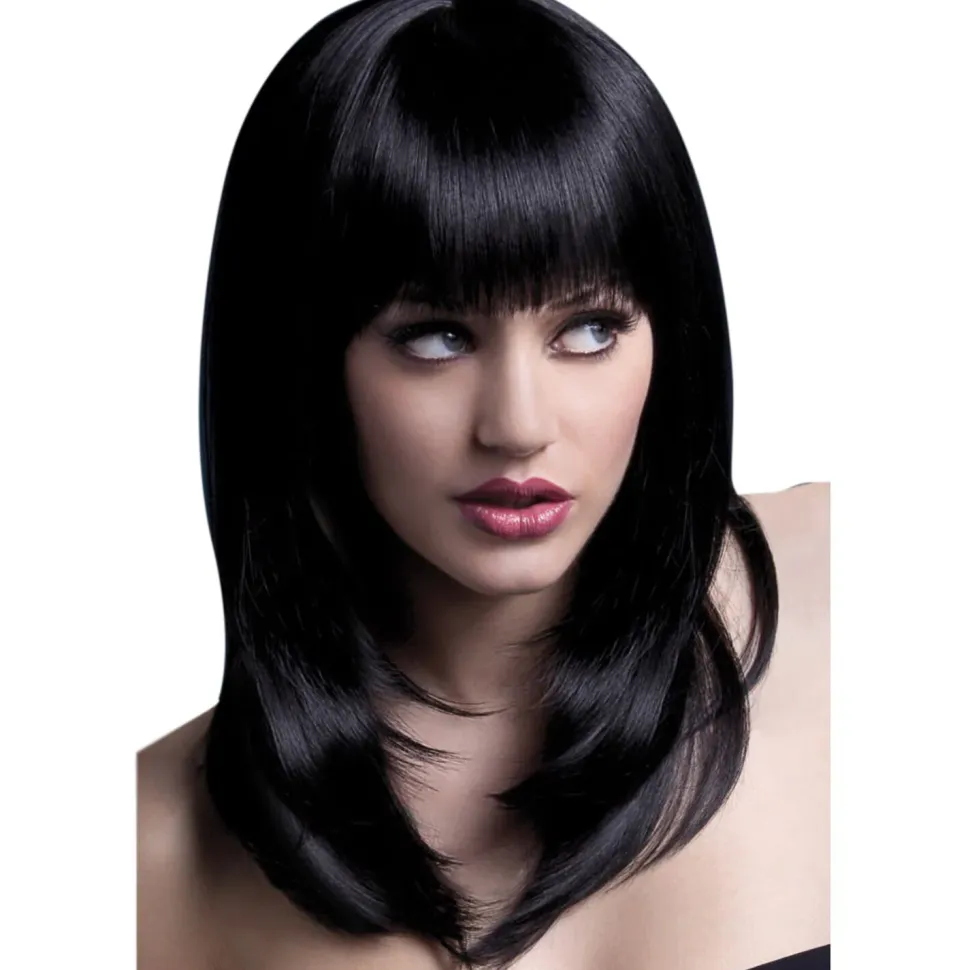 NEU Perücke Damen Tanja Langhaar, Gefederter Schnitt, Premium-Qualität, schwarz