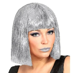 NEU Perücke Glitterfolie, silber
