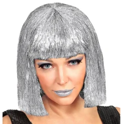 NEU Perücke Glitterfolie, silber