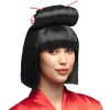 NEU Perücke Maiko, schwarz, mit Stäbchen