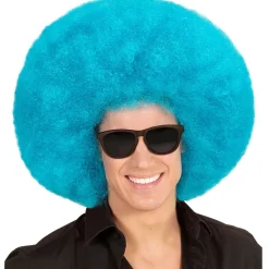 NEU Perücke Riesenafro, hellblau