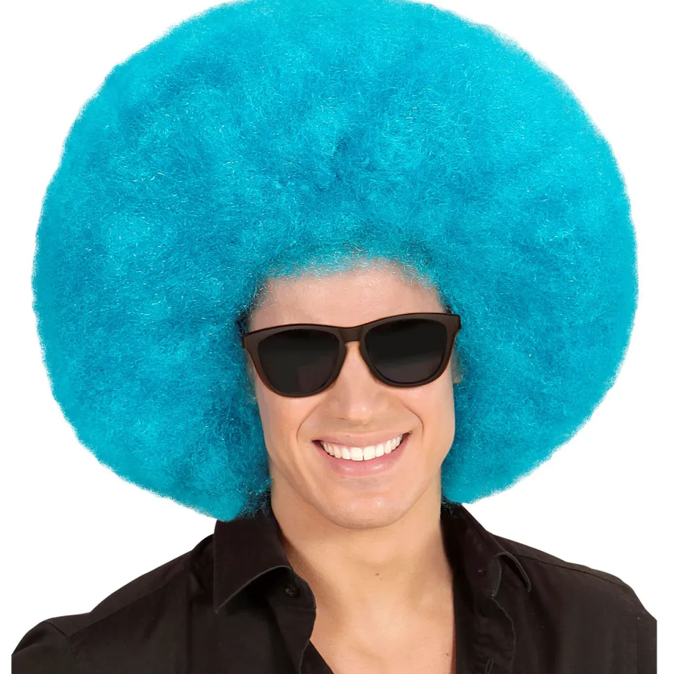 NEU Perücke Riesenafro, hellblau