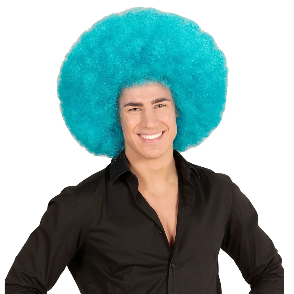 NEU Perücke Riesenafro, hellblau