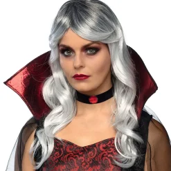 NEU Perücke Vampiresse, silber-grau