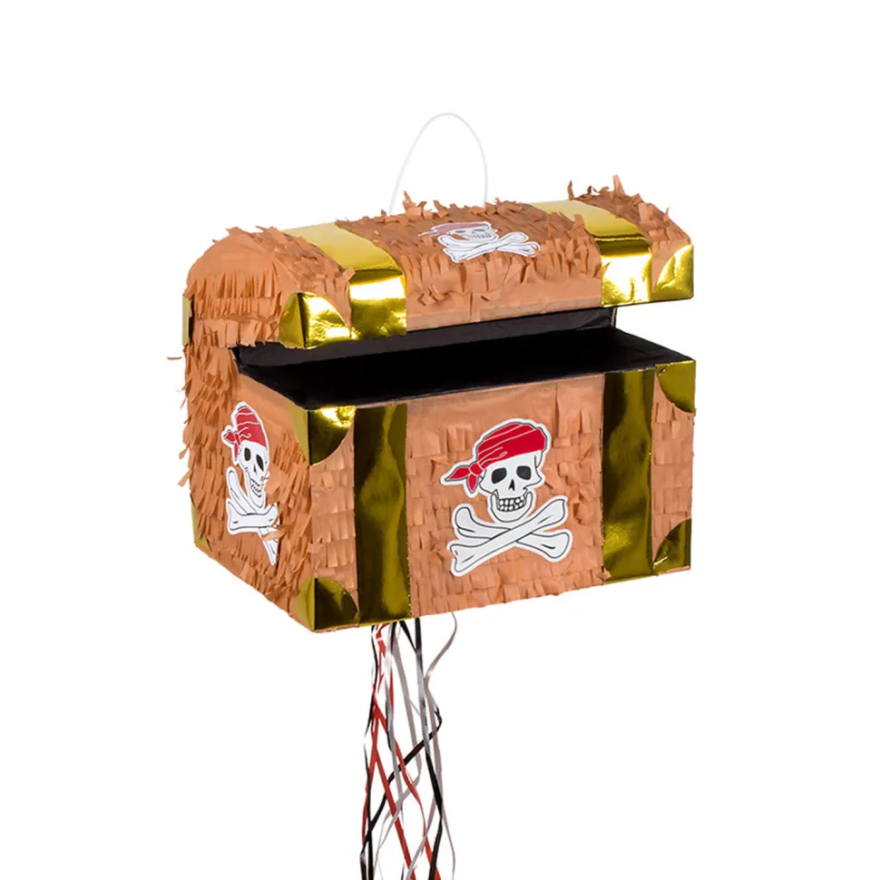 NEU Piñata / Pinata Schatztruhe / Schatzkiste, mit Zugband, ca. 30x26x23cm
