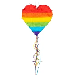 NEU Pinata Regenbogen-Herz, zum Ziehen, 37x36x7cm