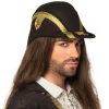 NEU Piratenhut / Admiralshut Bicorne, schwarz, Einheitsgröße