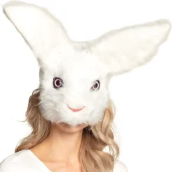 NEU Plüsch-Halbmaske Hase / Kaninchen, weiß