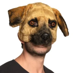 NEU Plüsch-Halbmaske Hund, braun