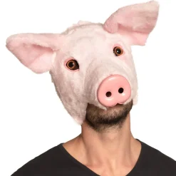 NEU Plüsch-Halbmaske Schwein, rosa