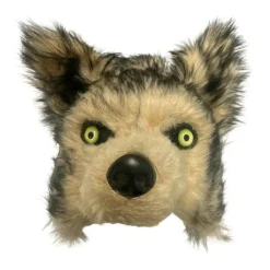 NEU Plüsch-Halbmaske Wolf / Werwolf, braun meliert