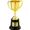 NEU Pokal Goldfarben mit beschriftbarem Etikett, Größe ca. 22 cm