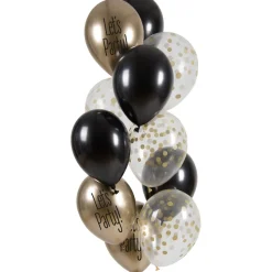 NEU Premium-Latex-Luftballons Let's Party, Black Tie, 33cm, 12 Stk.