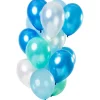 NEU Premium-Latex-Luftballons Blue Azure Metallic, 33cm, 12 Stk.