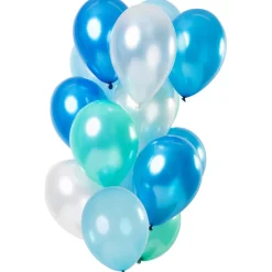 NEU Premium-Latex-Luftballons Blue Azure Metallic, 33cm, 12 Stk.