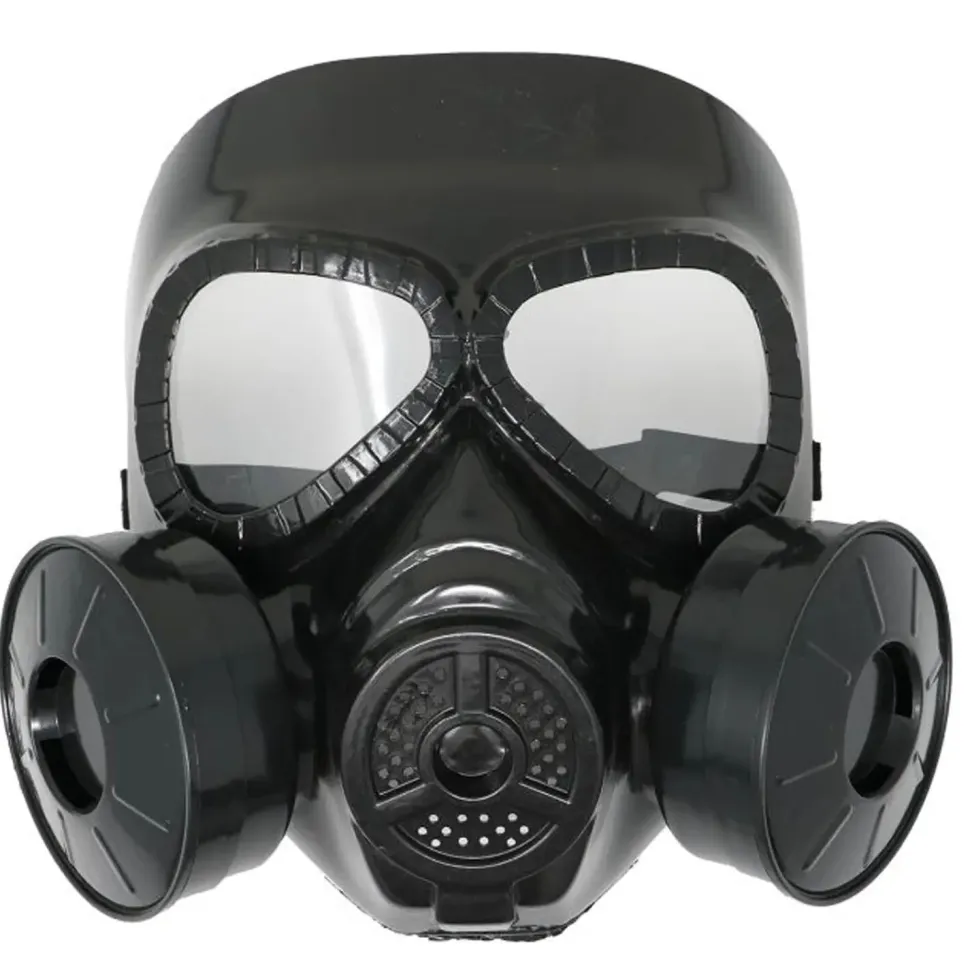 NEU PVC-Gasmaske, schwarz, größenverstellbar