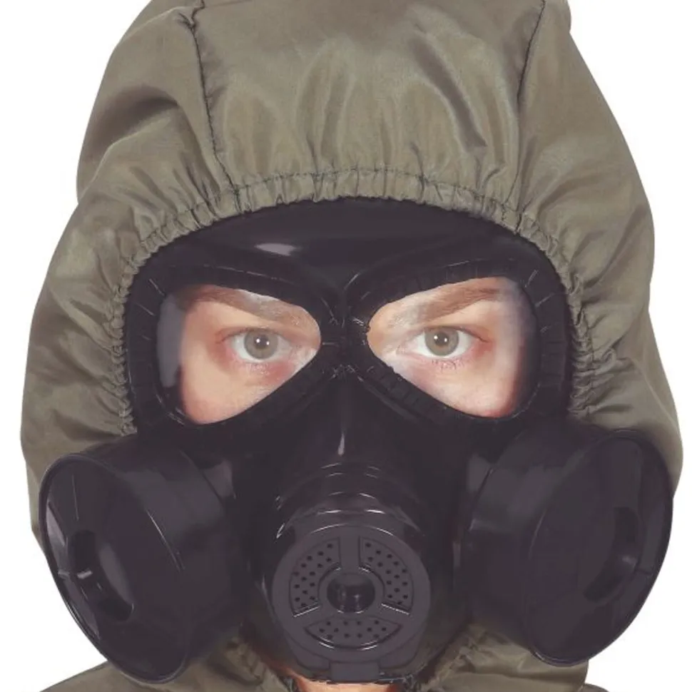 NEU PVC-Gasmaske, schwarz, größenverstellbar
