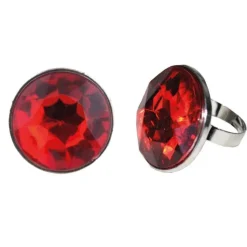 NEU Ring mit rotem Edelstein, silber-rot