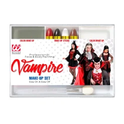 NEU Schminkset Vampir, mit 4 Schminkstiften, Make-Up und Pinsel