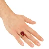 NEU Schöner goldener Ring mit rotem Stein für Pirat, Mittelalter & Co., Einheitsgröße