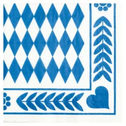 NEU Servietten Bayern / Bayrisch Blau, 3-lagig, 33 x 33 cm, 20 Stück