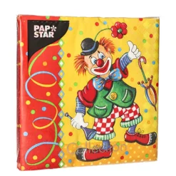 NEU Servietten Clown, 3-lagig, 33 x 33 cm, 20 Stück