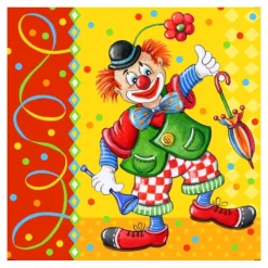 NEU Servietten Clown, 3-lagig, 33 x 33 cm, 20 Stück