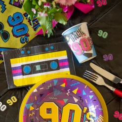 NEU Servietten 90s-Party Kassette, 20 Stück, 20 x 11cm