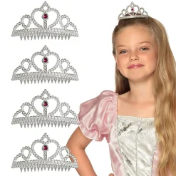 NEU Set Diademe für Prinzessinen, 4 Stück, silber