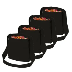 NEU Sparpack Wurfbeutel schwarz mit Futterstoff, 36x34cm, 71cm Träger, mit 2 Staufächern und breitem Trageriemen, 12 Stück