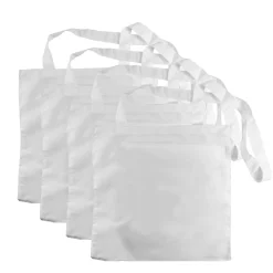 NEU Sparpack Wurfbeutel unifarben, weiß, ca. 40x40cm, 16cm Boden, 150cm Riemen, 12 Stück