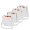 NEU Sparpack Wurfbeutel weiß mit Futterstoff, 36x34cm, 71cm Träger, mit 2 Staufächern und breitem Trageriemen, 12 Stück
