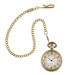 NEU Steampunk Taschenuhr mit Kette, goldfarben