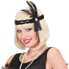NEU Stirnband Charleston, mit Pailletten und Federn, schwarz