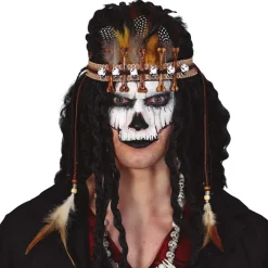 NEU Stirnband Voodoo mit Knochen und Federn