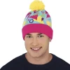 NEU Strickmütze 90s Beanie, gelb-rosa