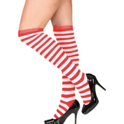 NEU Strümpfe, rot-weiß geringelt, Overknees, Einheitsgröße
