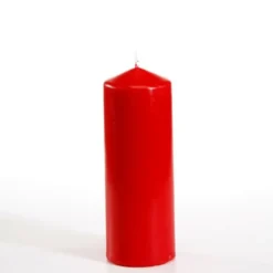 NEU Stumpenkerze, Höhe 16,5 cm, Ø 6 cm, Farbe: Rot