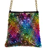 NEU Tasche mit Wendepailletten Regenbogen / Gold, 20 cm